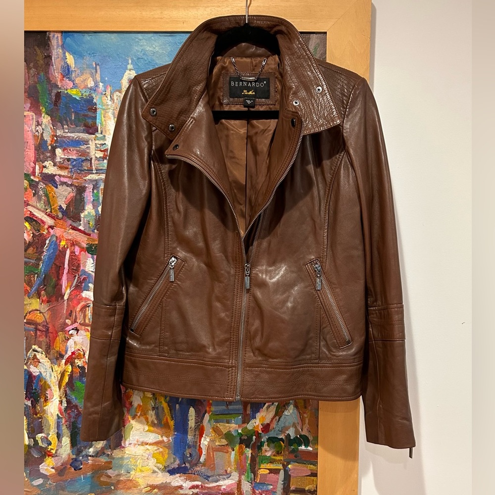 Genuine leather Bernardo moto jacket